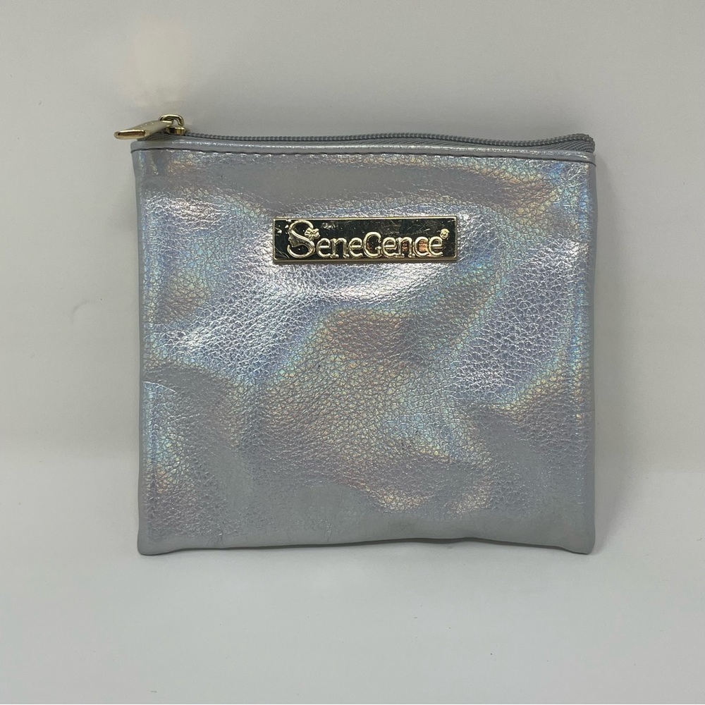 Vintage Y2K Senegence Holographic Silver & Gold Coin Zipper Mini Purse